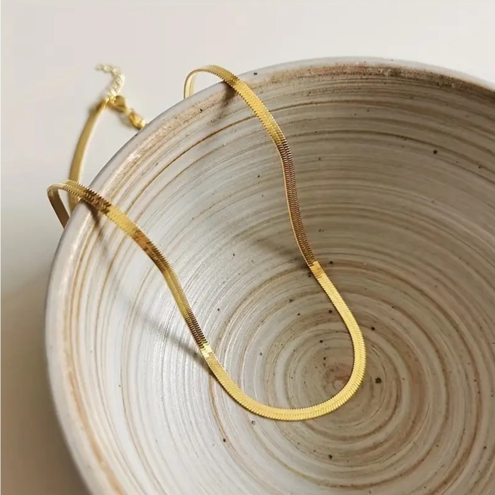 18k gold plated herringbone chain
